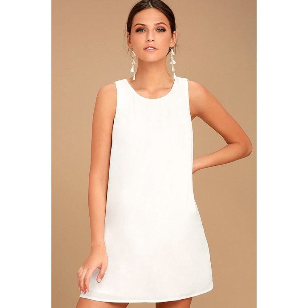 Lulus Sassy Sweetheart White Shift Dress - Size L